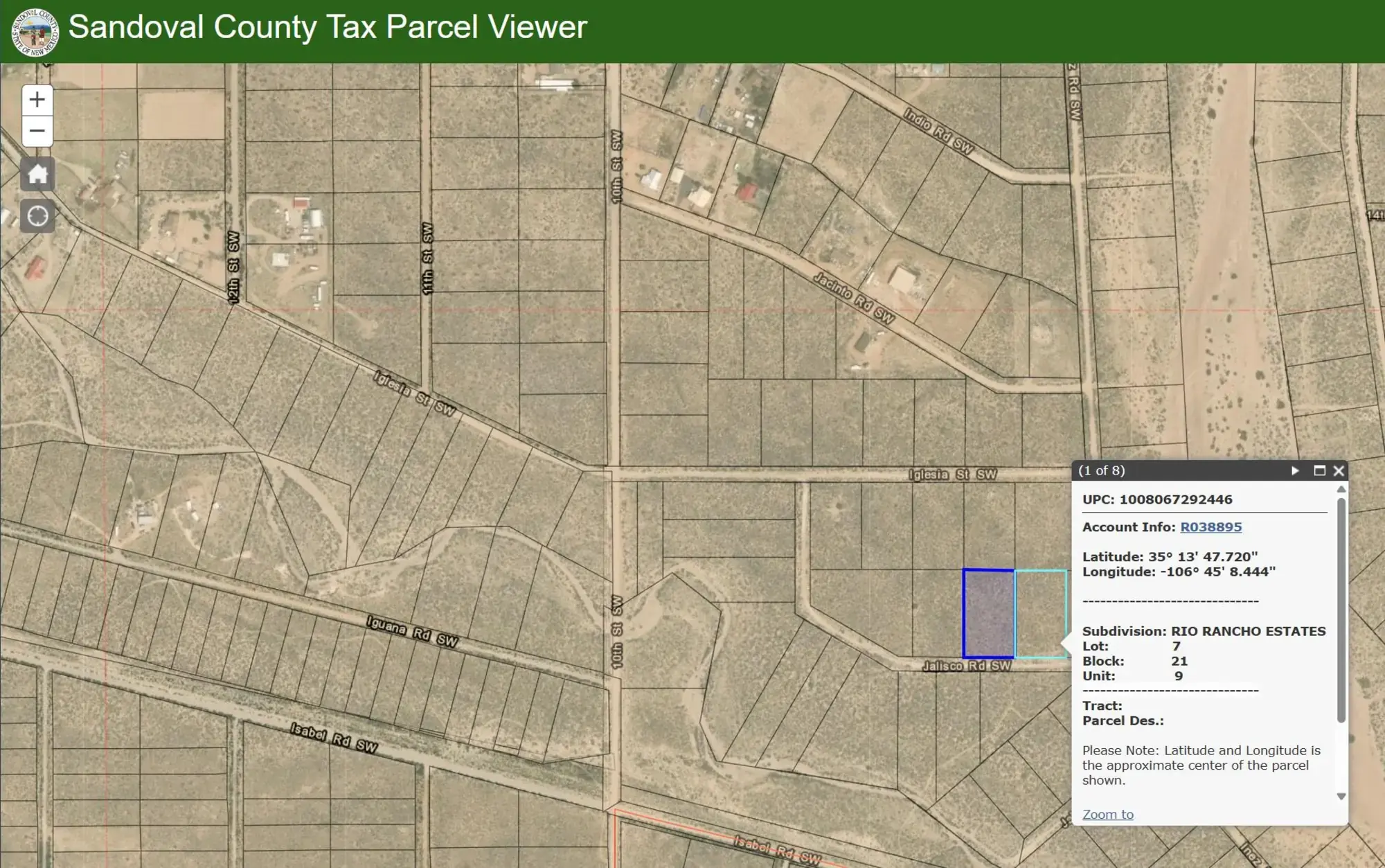 Lot 8 Jalisco Road SW