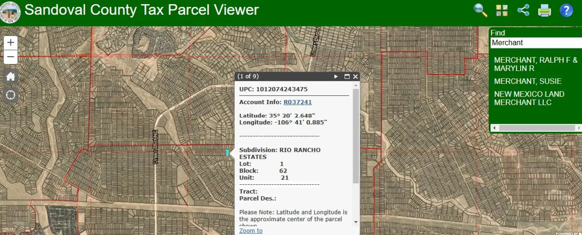 Rio Rancho Estates U21 B62 L1 NE