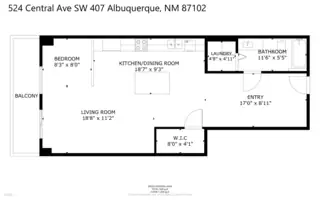 524 Central Avenue SW UNIT 407 Floor Plan