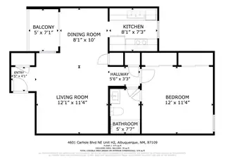 4601 Carlisle Boulevard NE H2 Floor Plan