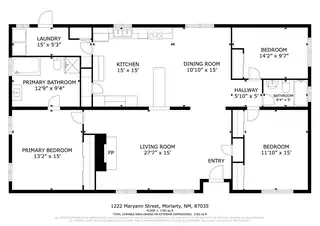 1222 Maryann Street Floor Plan