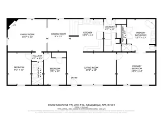 10200 2nd Street NW TRLR 43 Floor Plan