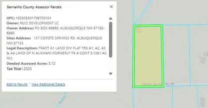 2 Lots Coyote Springs Road SE, Albuquerque 